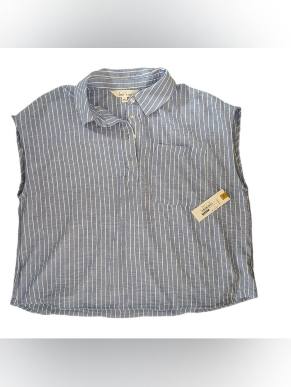 Land & Sea Striped Sleeveless Top L